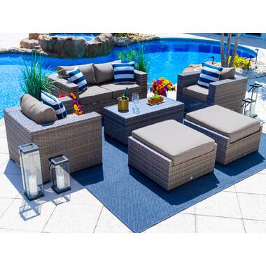 Latitude Run Yussuf 16 Piece Outdoor Patio Furniture Combination